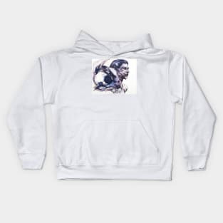 Portrait of a Young Woman Kids Hoodie